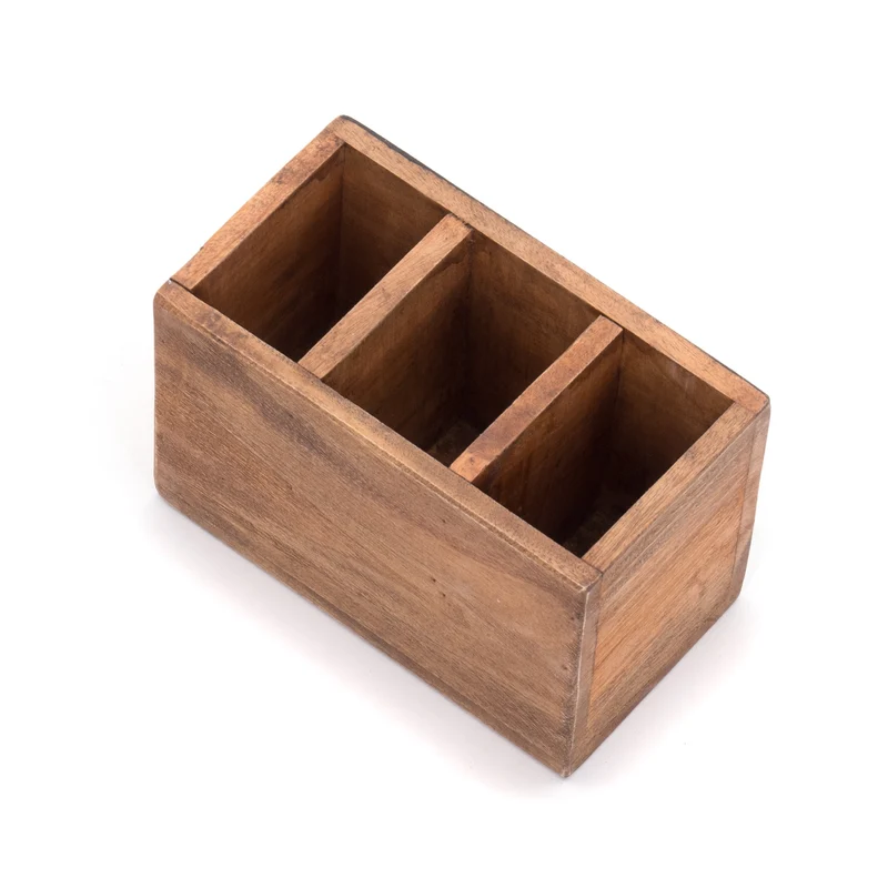 BESTECKKASTEN mit Tafel | Mahagoni Holz, 18 cm | Tischbutler