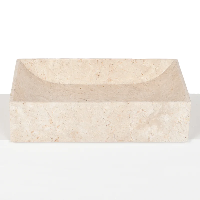 Marmor Waschbecken MARMER-eckig Beige