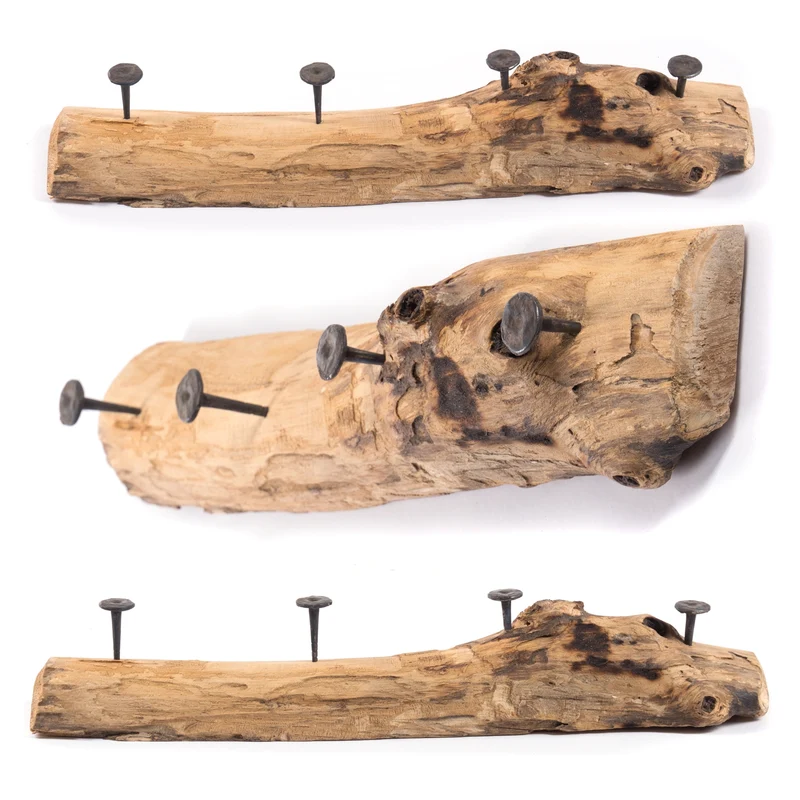 WANDGARDEROBE "TREIBHOLZ" | 50x12 cm, Holz | Kleiderhaken