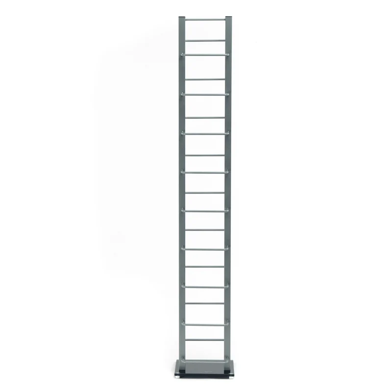 DESIGN CD STÄNDER "TOWER" | 138 cm, Metall | für 126 CDs | Farbe: silber