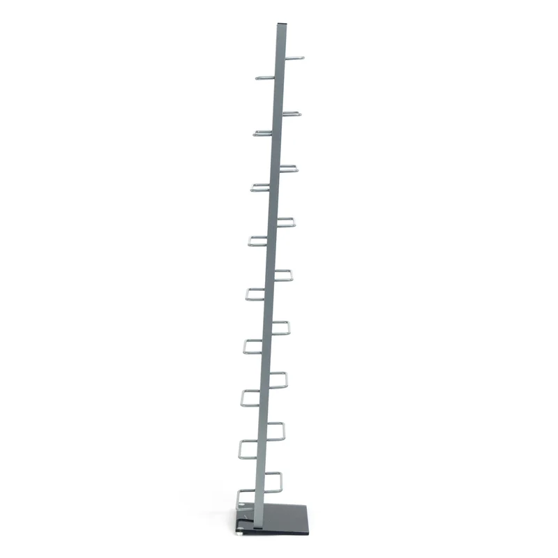 DESIGN CD STÄNDER "TOWER" | 138 cm, Metall | für 126 CDs | Farbe: silber