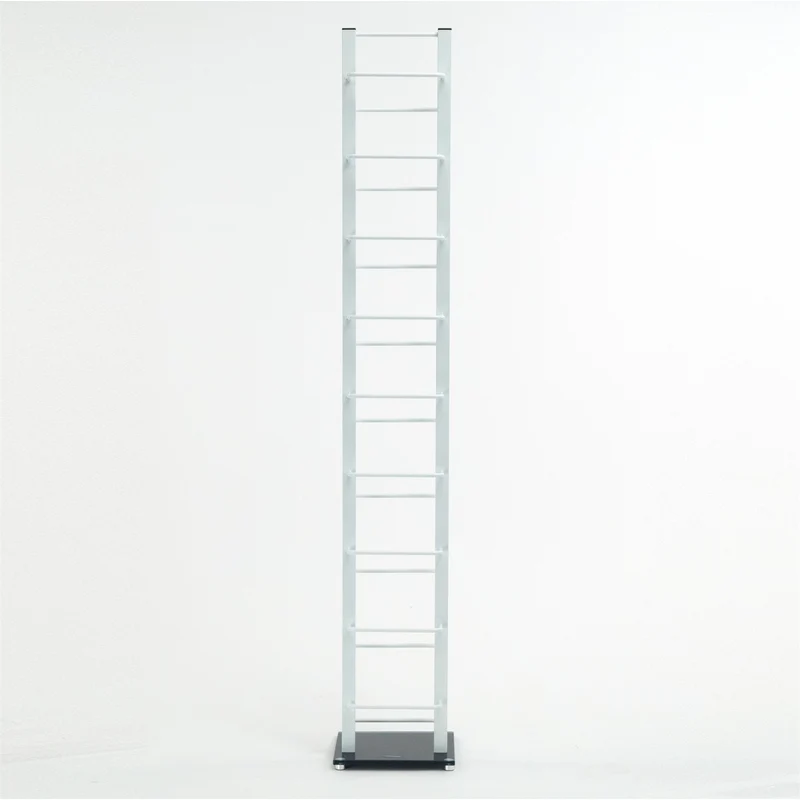 DESIGN CD STÄNDER "TOWER" | 138 cm, Metall | für 126 CDs | Farbe: weiß