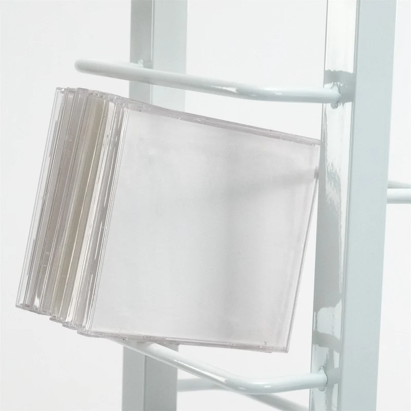 DESIGN CD STÄNDER "TOWER" | 138 cm, Metall | für 126 CDs | Farbe: weiß