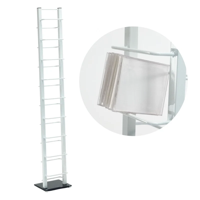 DESIGN CD STÄNDER "TOWER" | 138 cm, Metall | für 126 CDs | Farbe: weiß