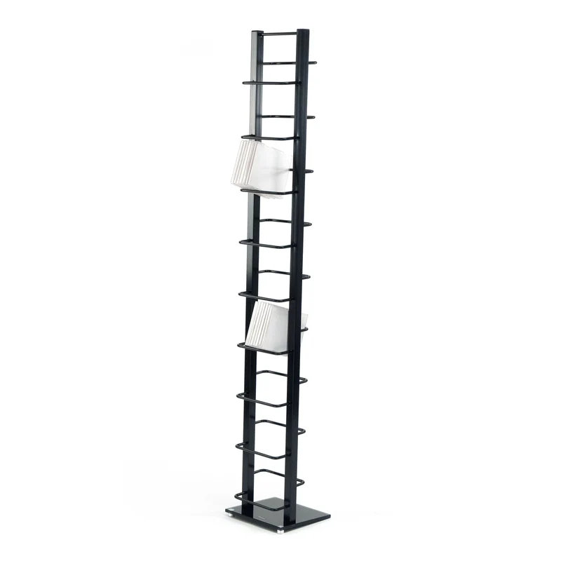 DESIGN CD STÄNDER "TOWER" | 138 cm, Metall | für 126 CDs | Farbe: schwarz