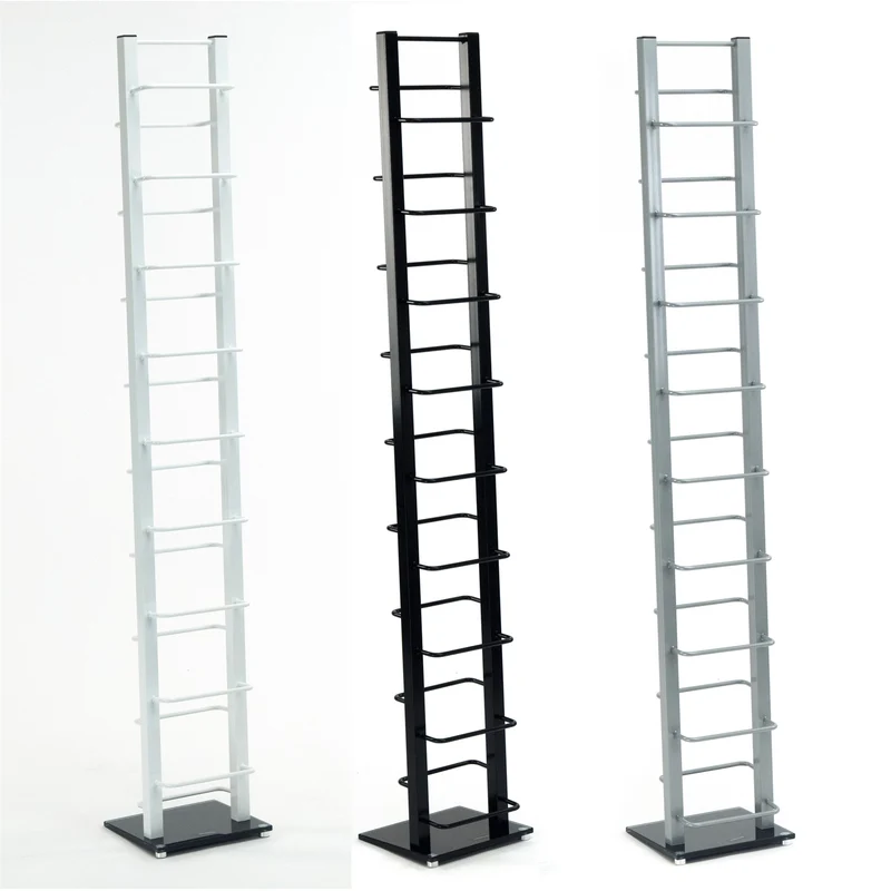 DESIGN CD STÄNDER "TOWER" | 138 cm, Metall | für 126 CDs | Farbe: schwarz
