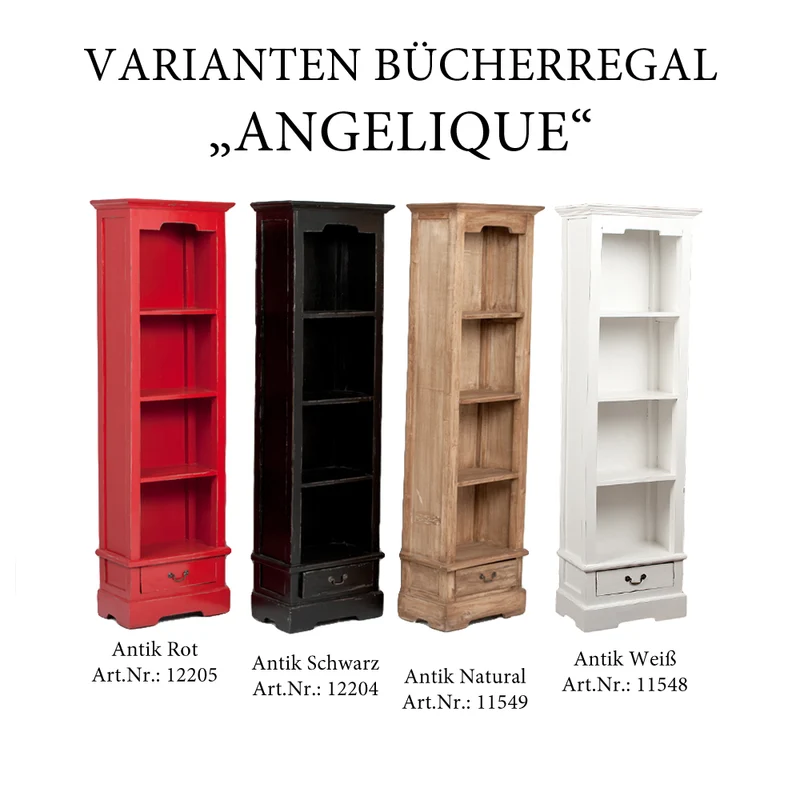 Bücherregal ANGELIQUE Antik Rot ca. B56cm