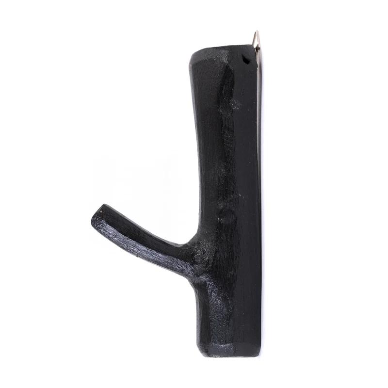 GARDEROBENHAKEN LIMB | Teakholz ca. 15cm(H) Garderobenhaken aus Ästen | Farbe: 09 voodoo - schwarz