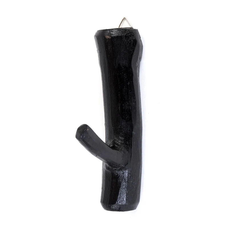 GARDEROBENHAKEN LIMB | Teakholz ca. 15cm(H) Garderobenhaken aus Ästen | Farbe: 09 voodoo - schwarz