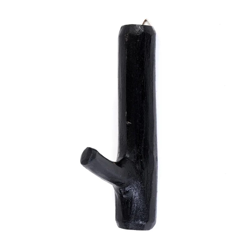 GARDEROBENHAKEN LIMB | Teakholz ca. 15cm(H) Garderobenhaken aus Ästen | Farbe: 09 voodoo - schwarz