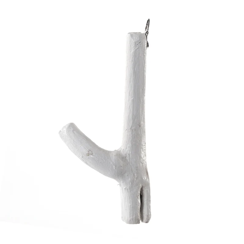 GARDEROBENHAKEN LIMB | Teakholz ca. 15cm(H) Garderobenhaken aus Ästen | Farbe: 06 weiß-landhaus