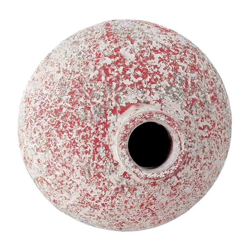 Deko-Vase MARINA Antik-Weiß-Rot ca. H19cm