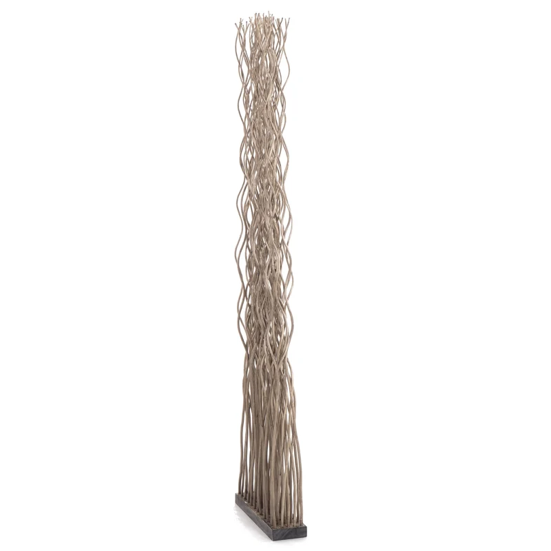 RAUMTEILER "WAVE" | Weidenholz, 170x40cm (HxB) | Paravent, Trennwand | Farbe: grau