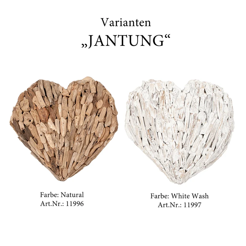 Wand-Deko-Objekt JANTUNG Natural ca. 60cm Treibholz