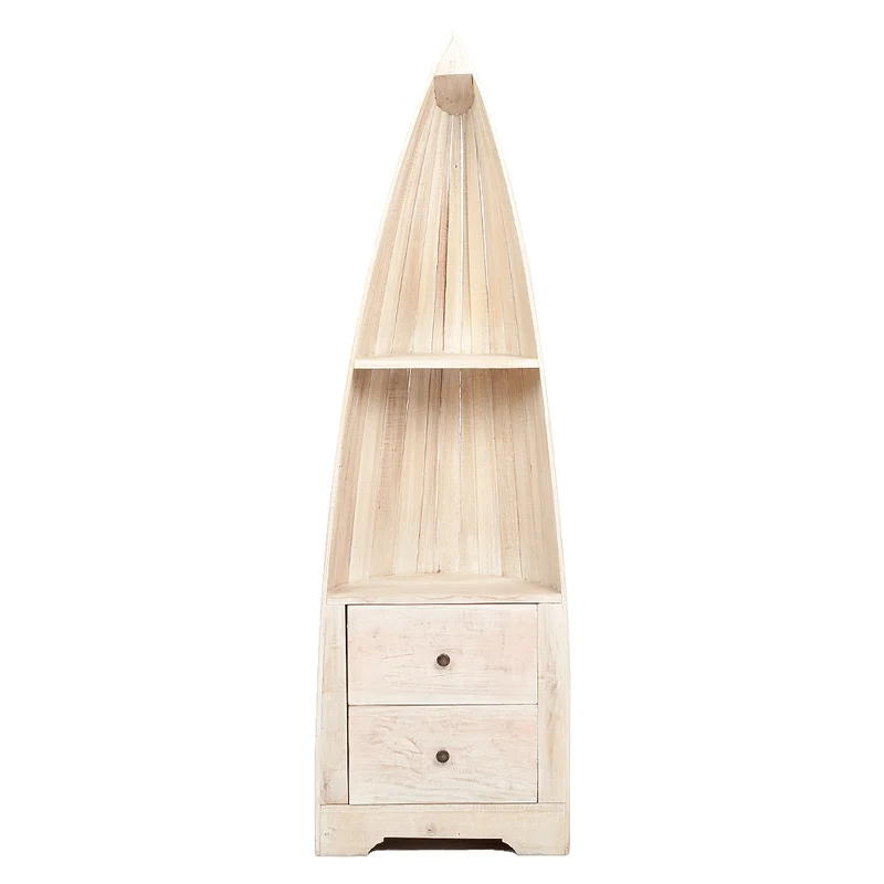 Bootsregal / Bücherregal LACI White Antique 150cm Massivholz
