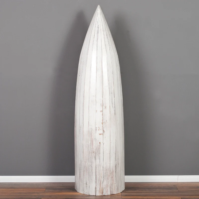 Massivholz Bootsregal / Bücherregal LACI White Wash 195cm