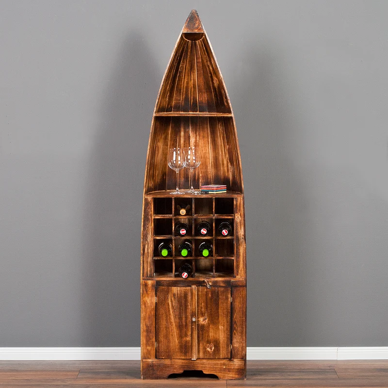 Massivholz Weinregal PINTU Geflammt ca. H195cm Regal