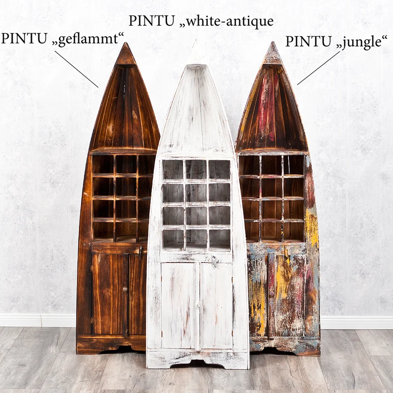 Weinregal PINTU White Wash ca. H150cm