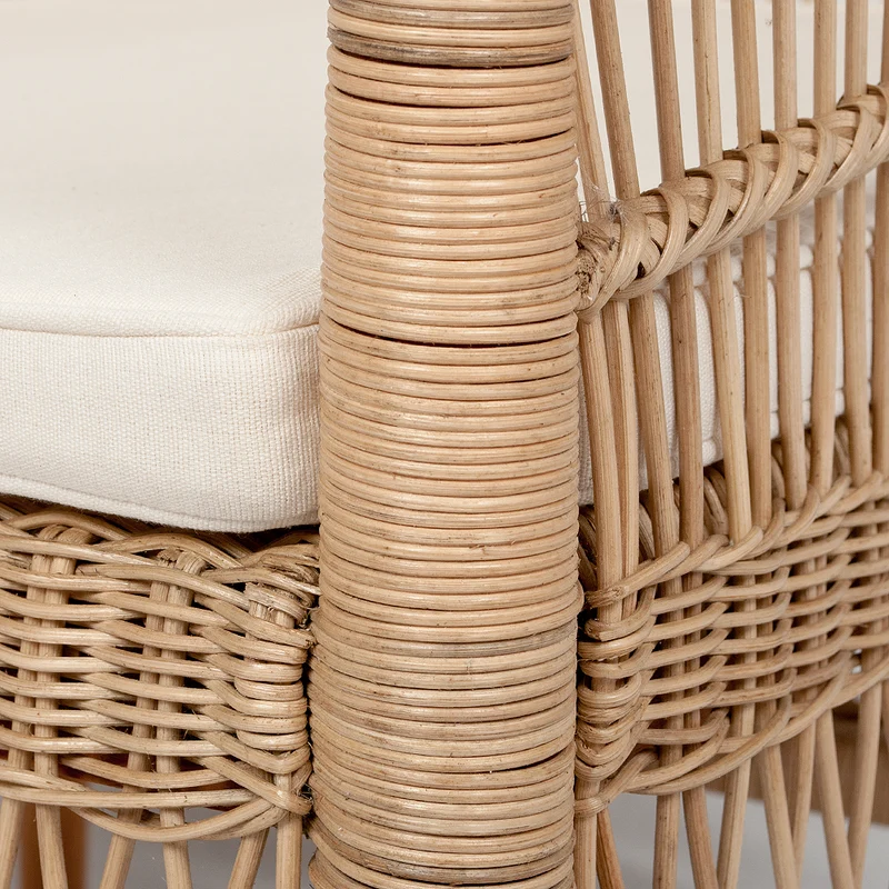 Rattan-Sessel MALAWI Natural inkl. Sitzkissen