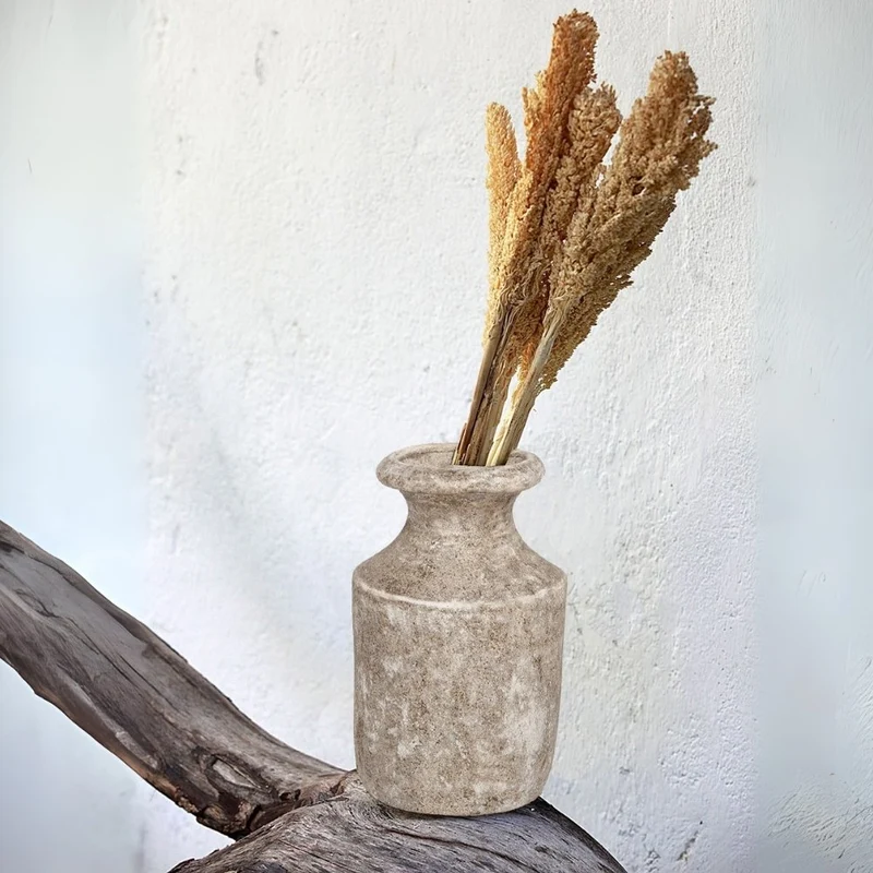 Deko-Vase OREOL Antik-Creme-Washed ca. H29cm