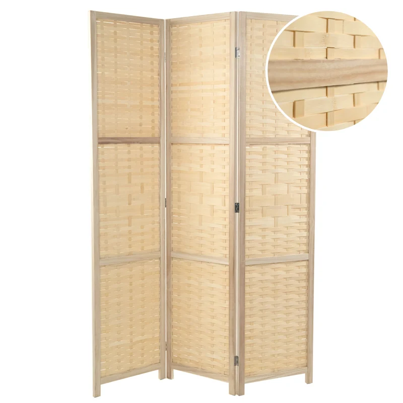RAUMTEILER "BAMBU" | Bambus, 170x120 cm | Natur Paravent | Farbe: natur