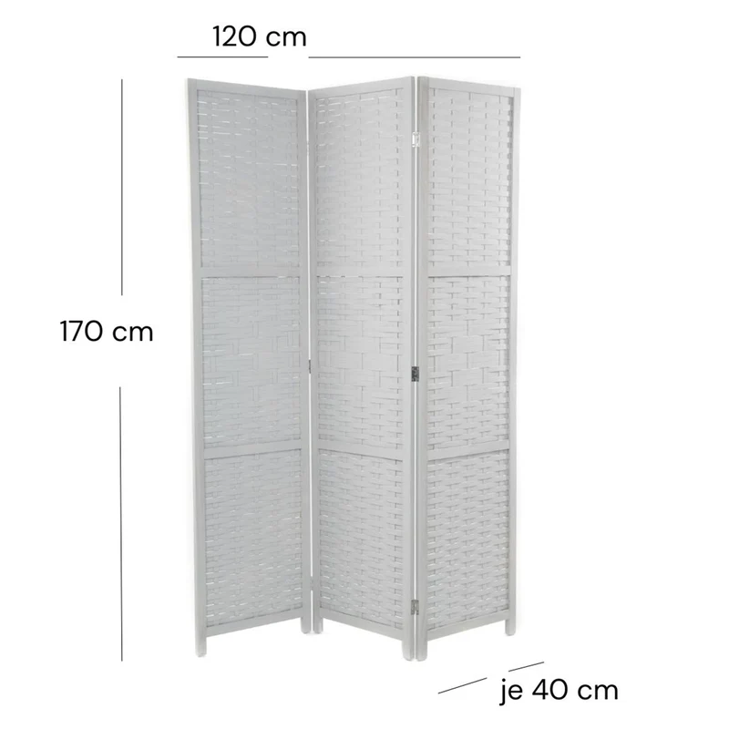 RAUMTEILER "BAMBU" | Bambus, 170x120 cm | Natur Paravent | Farbe: grau