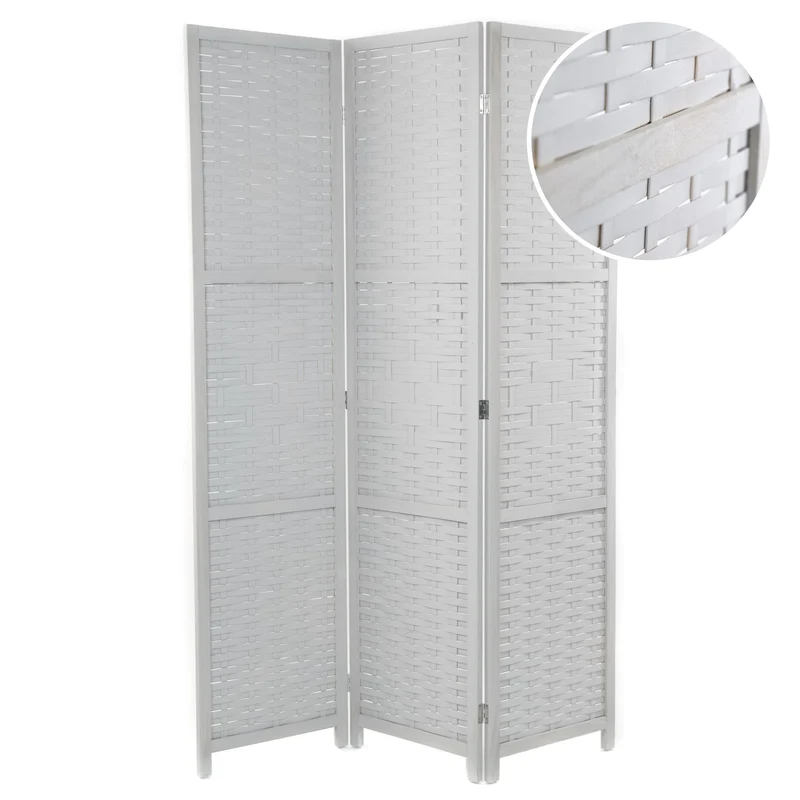 RAUMTEILER "BAMBU" | Bambus, 170x120 cm | Natur Paravent | Farbe: grau