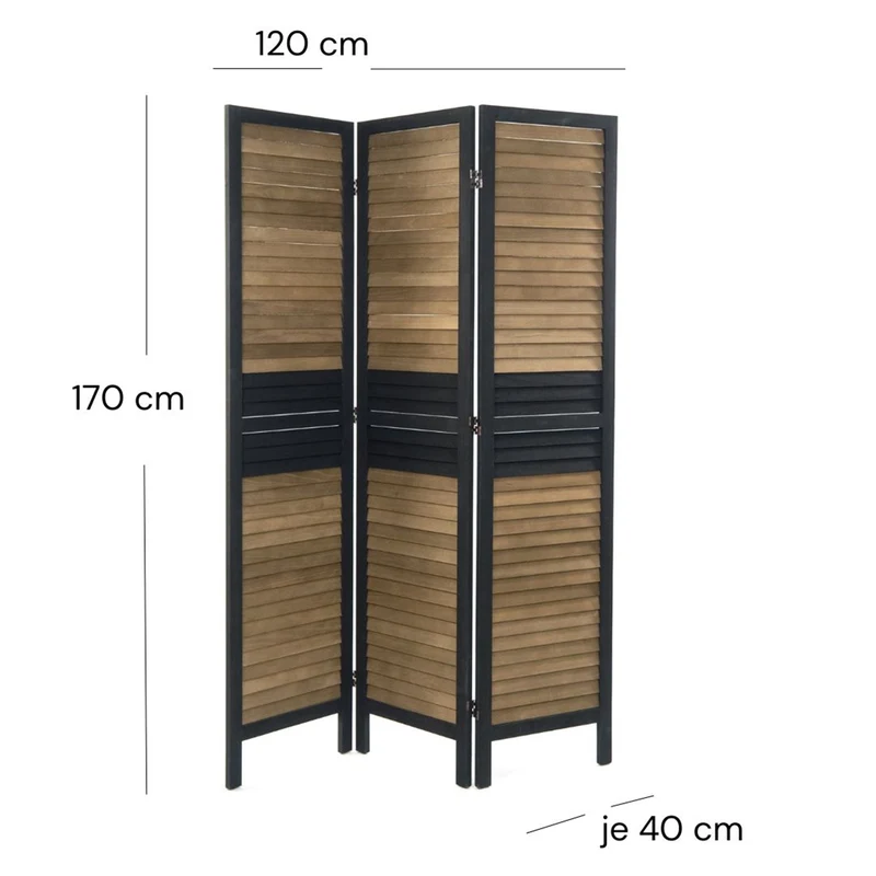 RAUMTEILER "CHALET" | 3-teilig, 170x40 cm | Vintage Paravent