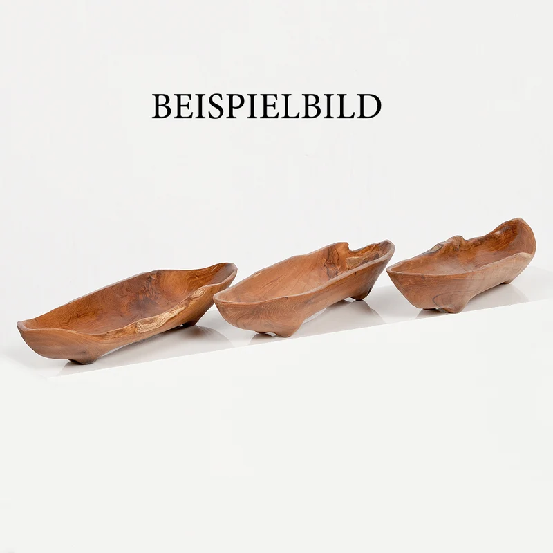 Massivholz Schale KAPAL ca. 60cm Natural Teakholz Bootsschale
