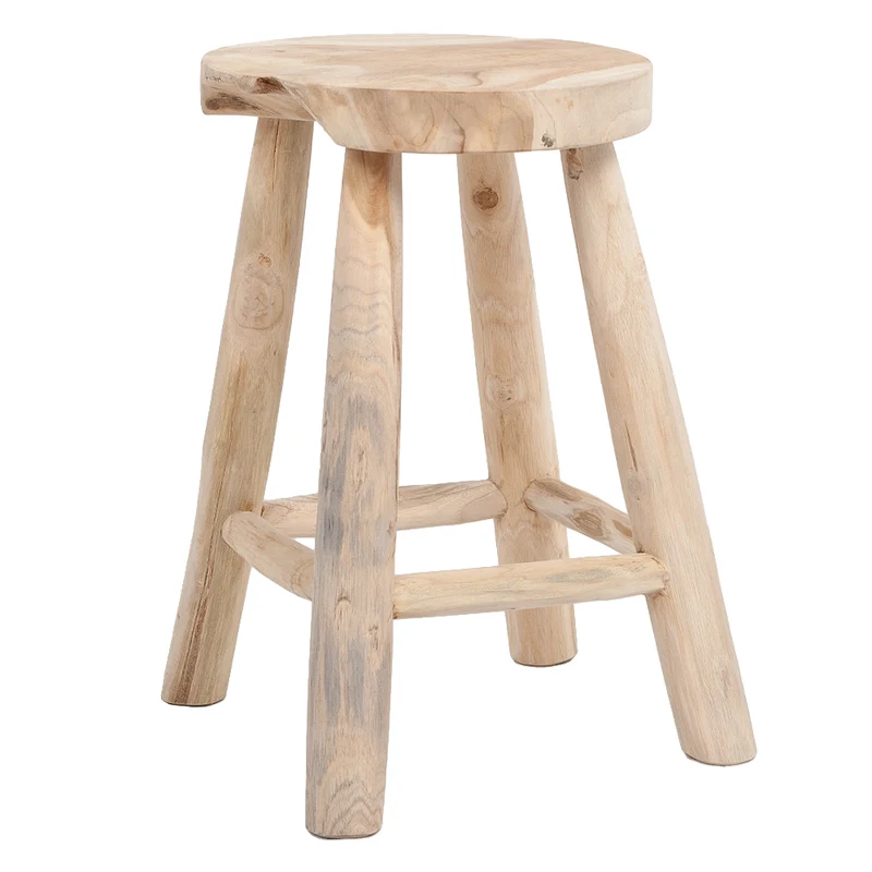 Teak Hocker PUTARAN Natural