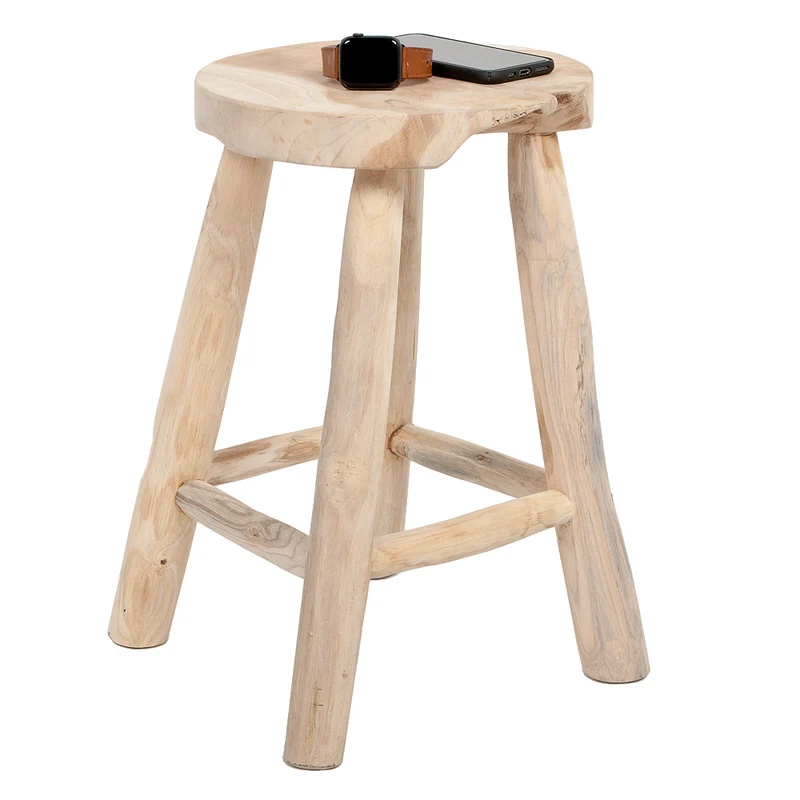 Teak Hocker PUTARAN Natural