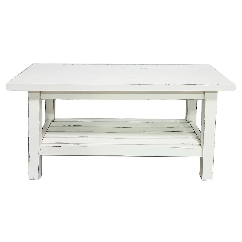 Massivholz Bank mit Ablage GENIUS 90cm Antik-Weiß