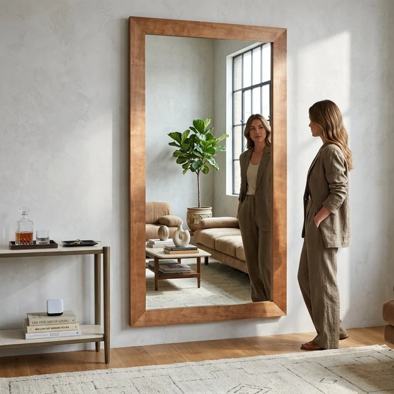 Massivholz Wandspiegel MADEIRA Natural 180x100cm
