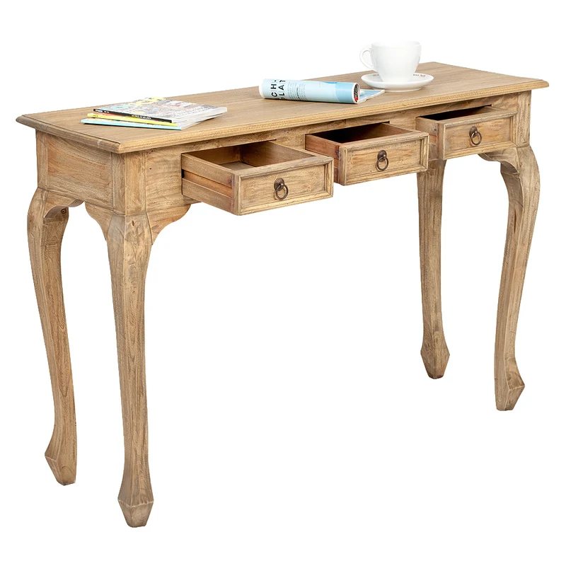 Massivholz Konsolentisch CORUNA Mahagoni Antik-Natural 120cm