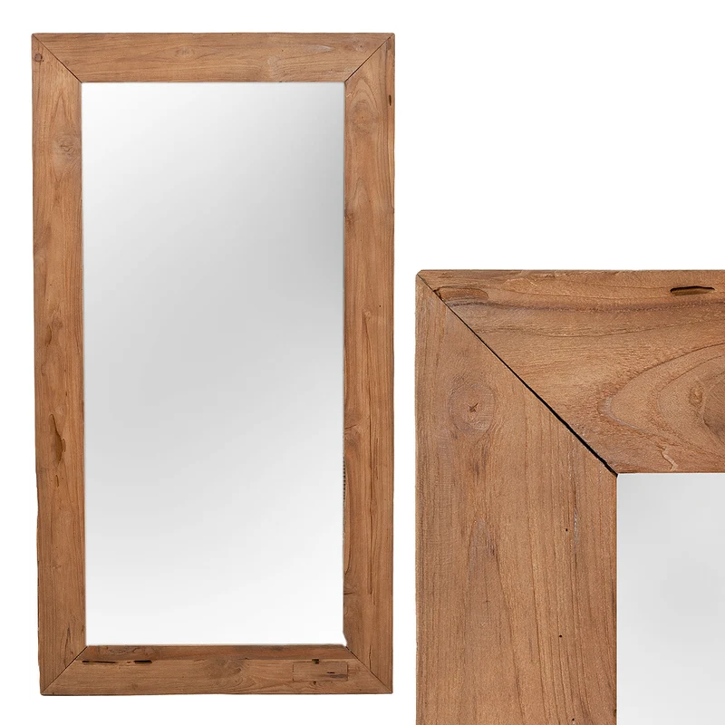 Wandspiegel TEAK 160x70cm recyceltes Teakholz natural Spiegel