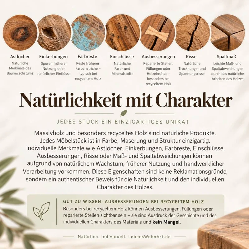 Individueller Spiegel KING ca.180x100cm recyceltes Teak Wandspiegel
