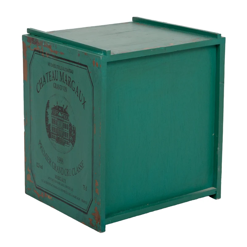 Flaschenbox SURAT Antique Green 40cm Mahagoni Shabby Weinregal
