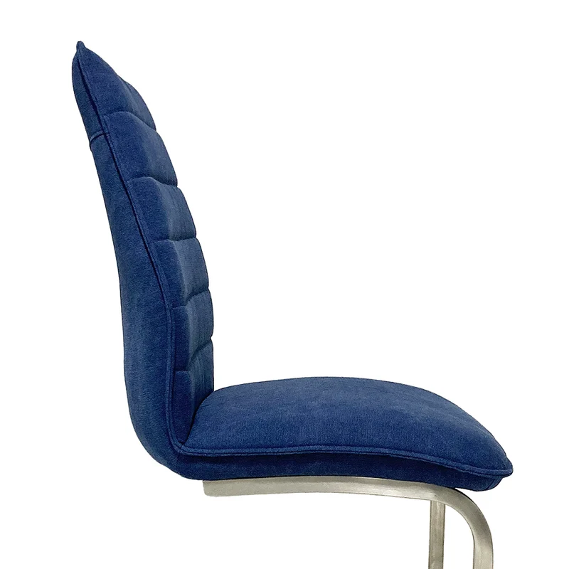 2tlg. Set Freischwinger BOSTON Blau Edelstahl-Gestell