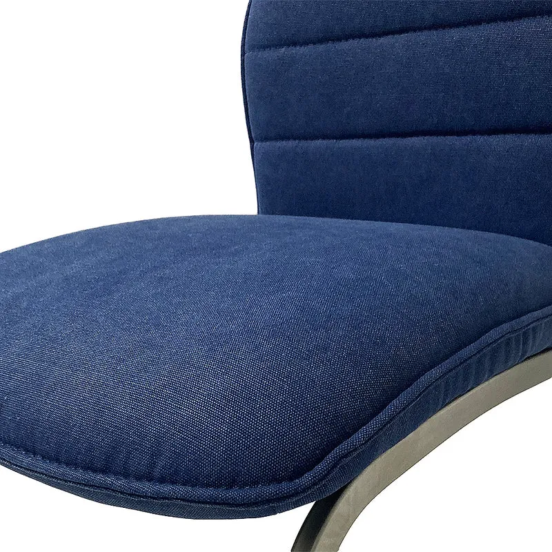 2tlg. Set Freischwinger BOSTON Blau Edelstahl-Gestell