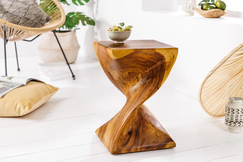 Design Beistelltisch BELFAST 45cm Suar Massivholz Natural