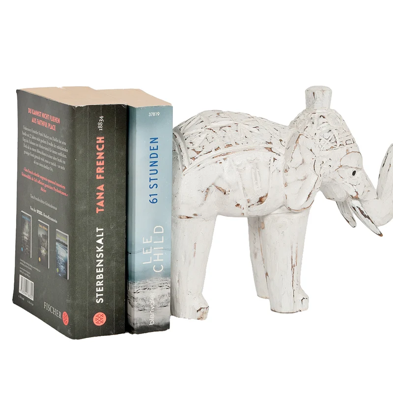 Massivholz Buchstütze DUMBO-SMALL 25cm White Wash Albasia