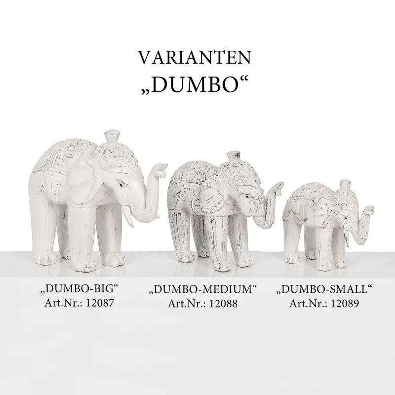 Massivholz Buchstütze DUMBO-SMALL 25cm White Wash Albasia