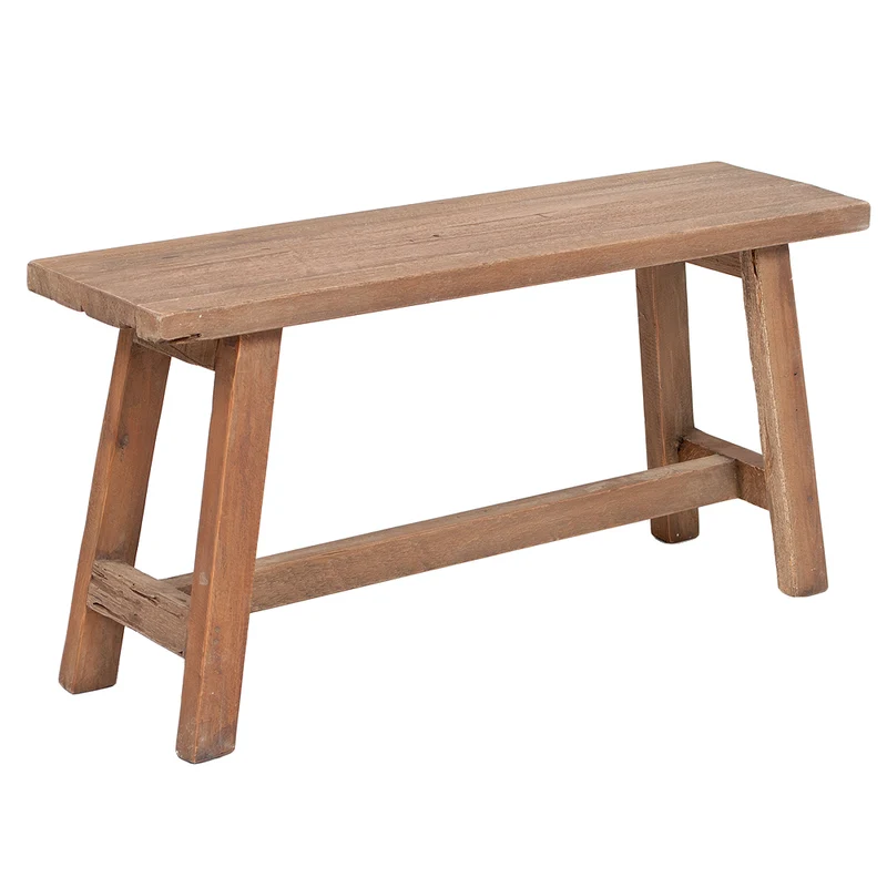 Teak Sitzbank GEMI 90cm Natural recyceltes Teakholz Massivholz