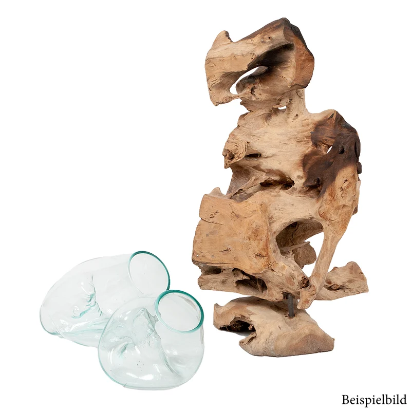 Einzigartiges Deko-Objekt DROP-DUO ca. H100cm Teakholz
