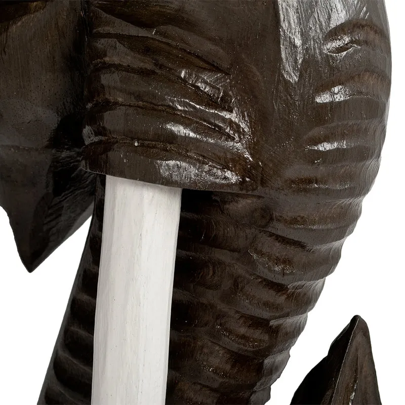Deko Elefantenkopf TUSK-L Antik-Dunkelbraun ca. H60cm