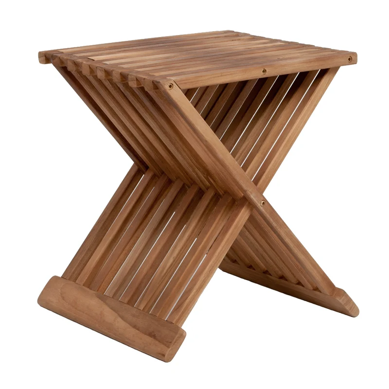 Klappbar Teak Beistelltisch STEP 45cm Natural