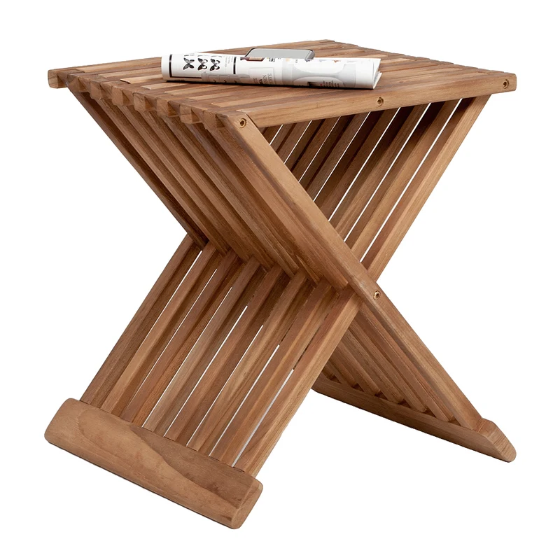 Klappbar Teak Beistelltisch STEP 45cm Natural