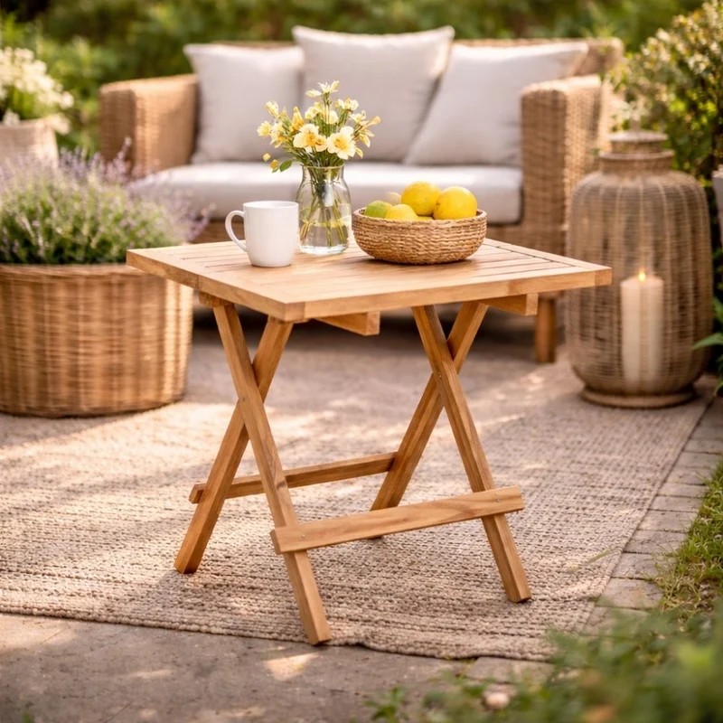 Teak Klapptisch KURSI ca. 50x50cm Natural