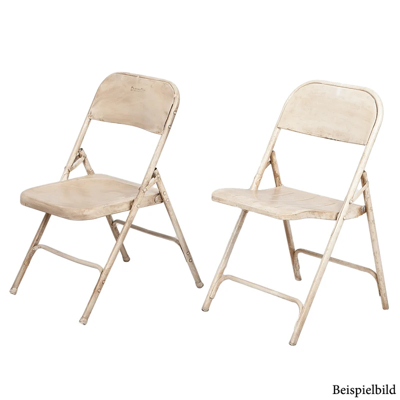 Metall Klappstuhl BARO Antik-Weiß