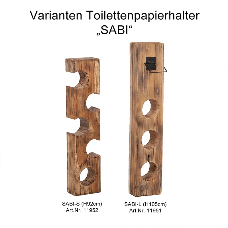 Teak Toilettenpapierhalter SABI-L ca. H105cm